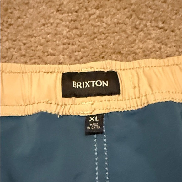 Brixton Men's Teal and Tan Swim Board Shorts - Picture 5 of 10